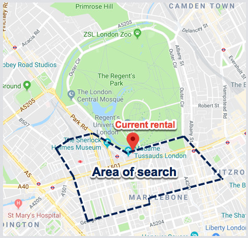 Area of property search