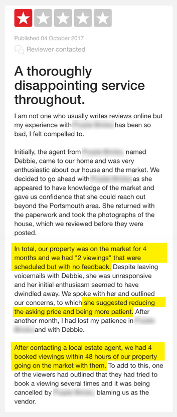 internet estate agent reviews